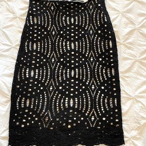 Crochet black and white skirt, Size S